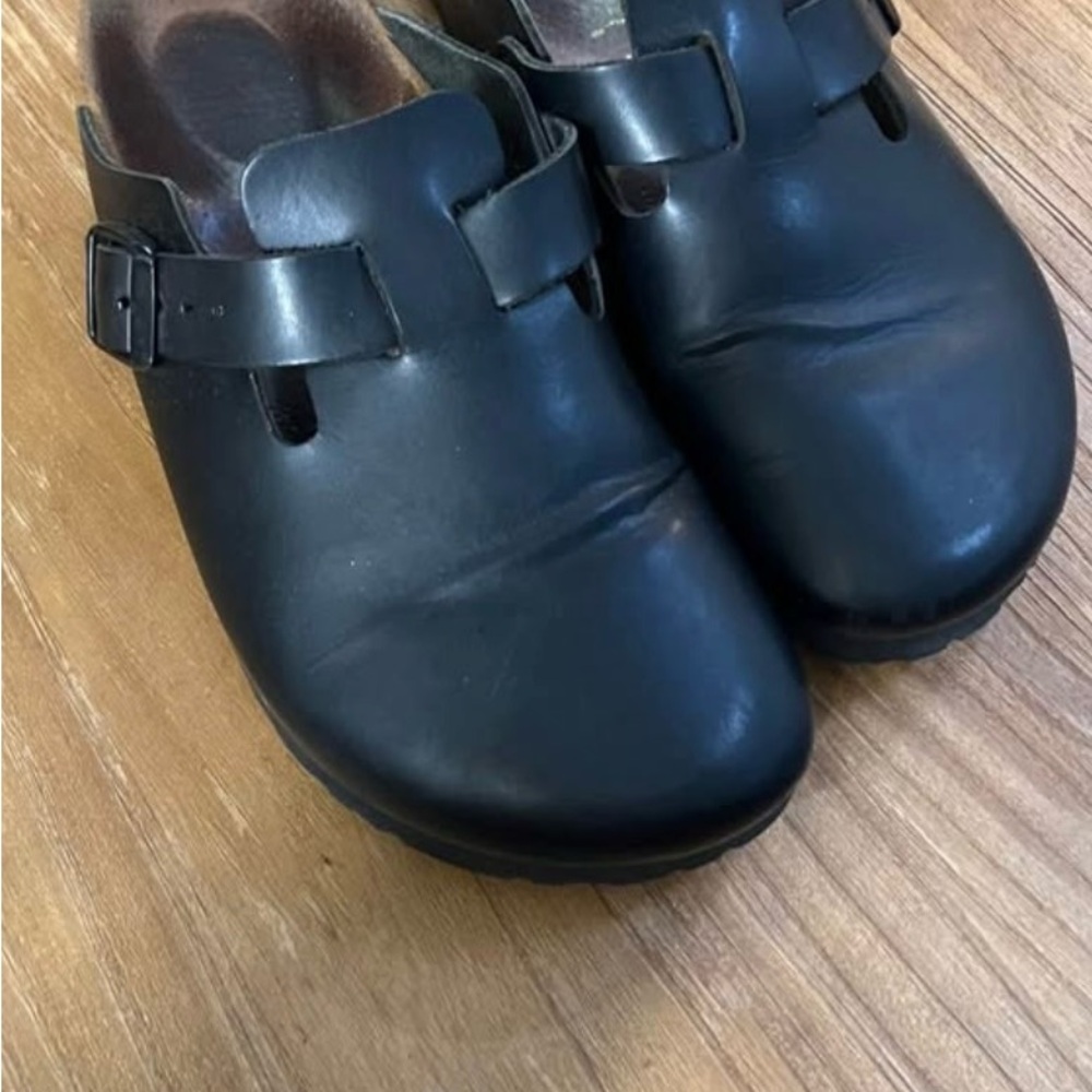 Birkenstock Black Leather Mules